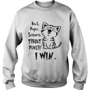 Rock Paper Scissors Throat Punch I Win Cat Shirt